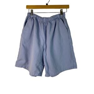 Vintage WEK Women's Size M Blue Elastic Drawstring Waist High Rise Shorts
